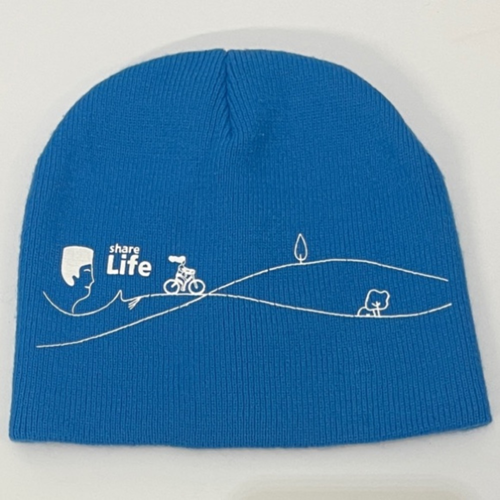 3/$10 Blue 'Share Life' Knit Beanie